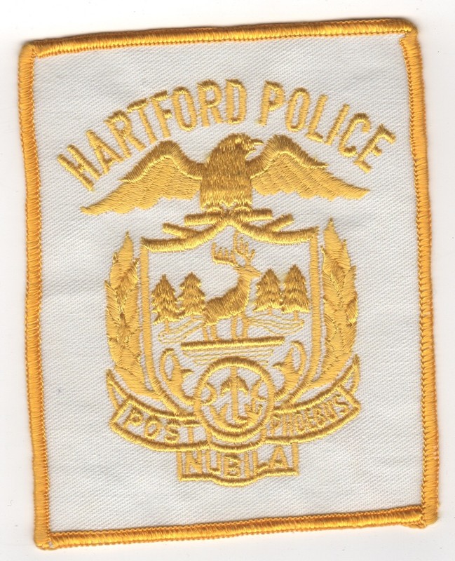 Hartford (Connecticut) Police Patch, white, FREE shipping, Qty DISCOUNTS!