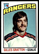 1976-77 Topps Hockey Card Gilles Gratton New York Rangers #28 EX-MT