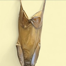 Vintage 90s Gold Metallic Swimsuit. Never Worn. Vintage Size 10. modern 4 