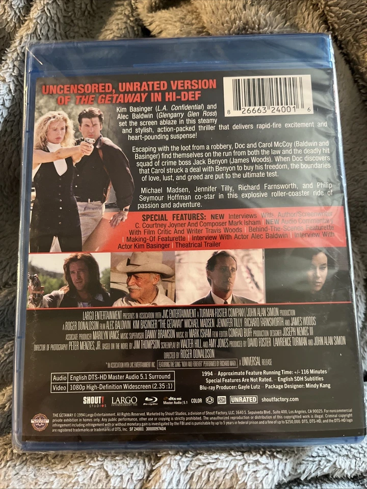 The Getaway (1994) Bluray. BRAND NEW! Shout Factory Alec Baldwin Kim Basinger - Image 2 of 4