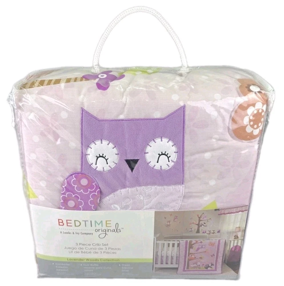Lambs & Ivy Lavender Woods 3pc Baby Crib Bedding Set Comforter Ruffle Sheet NEW
Opens in a new windo