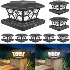 8Pack Solar Post Cap Lights Outdoor, 4x4 Vinyl/Wood Fence, Deck, Patio