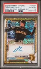 2021 Bowman Chrome Jagger Haynes Gold Shimmer Refractor RC Auto PSA 10 /50