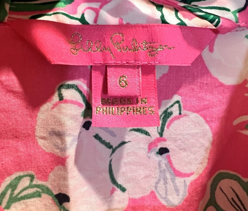 Vestido Camisa Lily Pulitzer Amrita Novo sem etiquetas Tamanho 6 MSRP $348! Brilhante e lindo! - Imagem 3 de 4