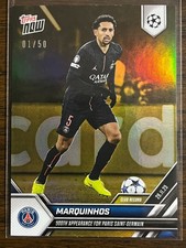 2025-26 UEFA UCL Topps NOW #57 Marquinhos Paris Saint-Germain GOLD 01/50