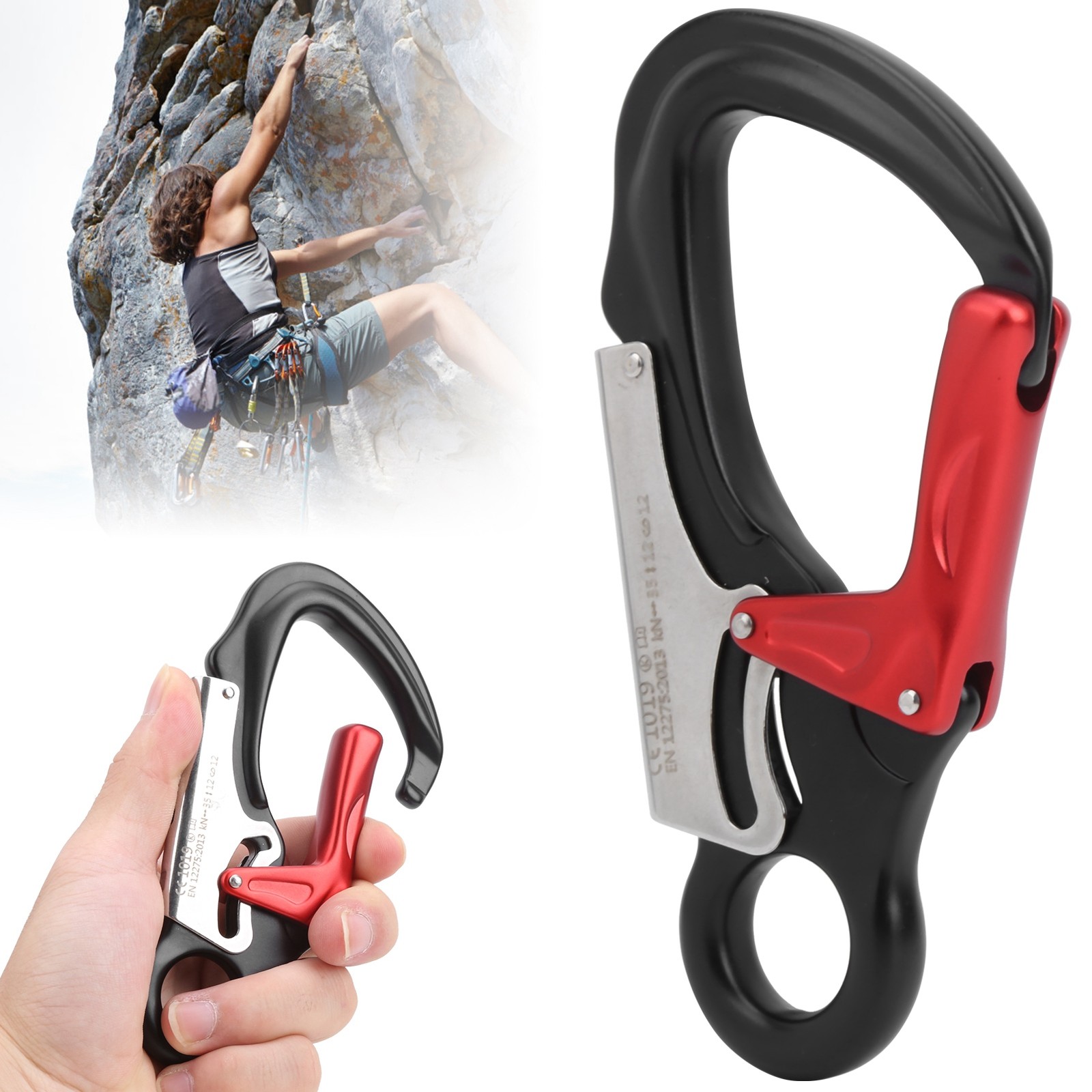 Carabiner 35KN Outdoor Climbing Button High Strength Buckle Hardware BJ