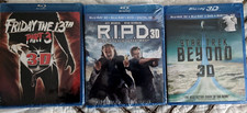 Friday the 13th 3 3D, Star Trek Beyond 3D, RIPD 3D Blu-rays NEW, Three Movies 3D
