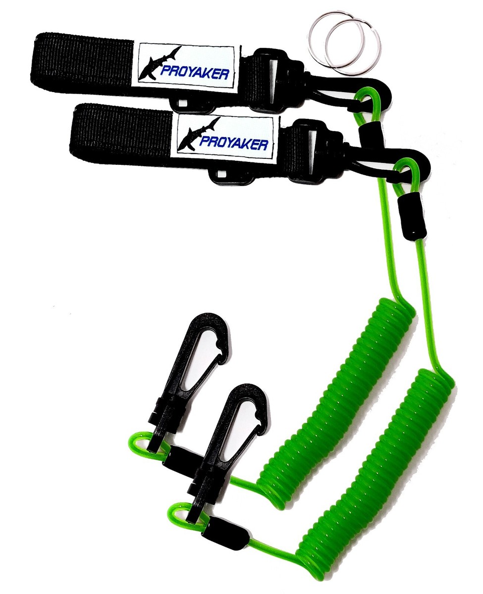 SET OF 2 PROYAKER Fishing Rod Tether Kayak Paddle Leash, Paddle Board HEAVY  DUTY | eBay
