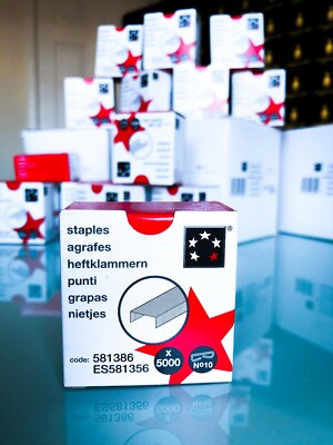 15.000 Heftstifte 10 mm 3 PACKUNGEN x 5000 für Bürohefter      