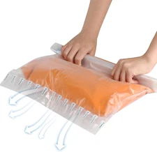 Small Compression Bags for Travel - 12 Pack Roll-Up Space Saver Bags | No Pump N