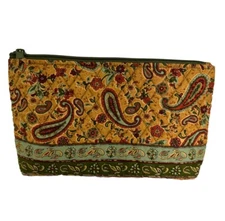 Elizabeth Austen New York Zipper Pouch BAG KNITTING YARN Quilted Paisley Lined