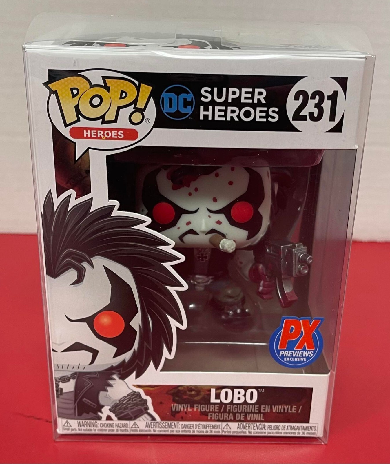 Funko Pop Dc Heroes Lobo 231 Px Preview Exclusive 4&Quot; Vinyl Figure Bloody Version