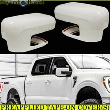 2021-2024 2025 Ford F150 Mirror COVERS Overlays W/Signal Hole Z1 OXFORD WHITE