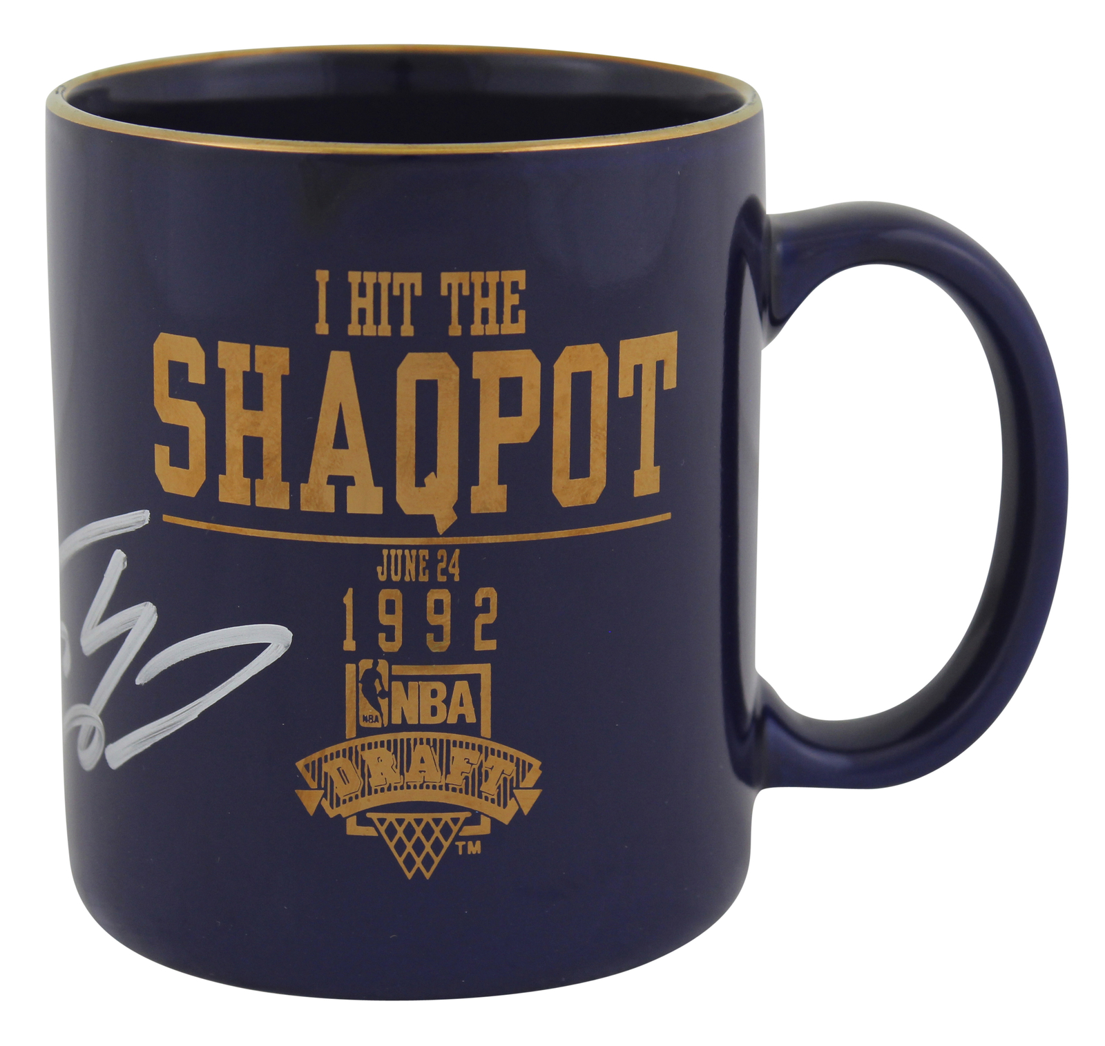 Shaquille O'neal Autographed Signed Magic Shaquille O'neal Shaqpot 1992 NBA Draft Coffee Mug Beckett Wit #Wp79163 