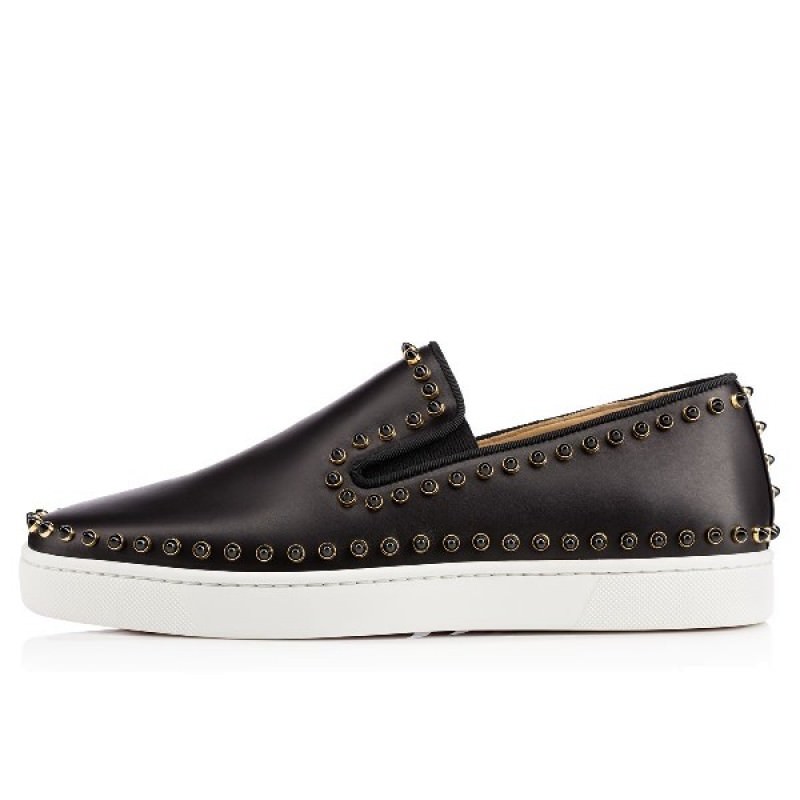 NIB CHRISTIAN LOUBOUTIN CADOR SLIP-ON SNEAKERS STUDDED BLACK
