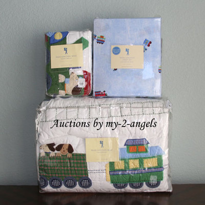 pottery barn train sheets