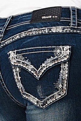 Jeans Grace in LA Bootcut leichte Stickerei EB51559
