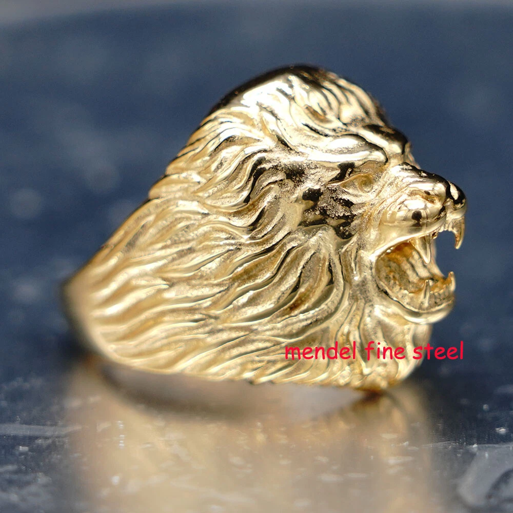 Anillo De León De Oro En Anillos De Moda - EBay