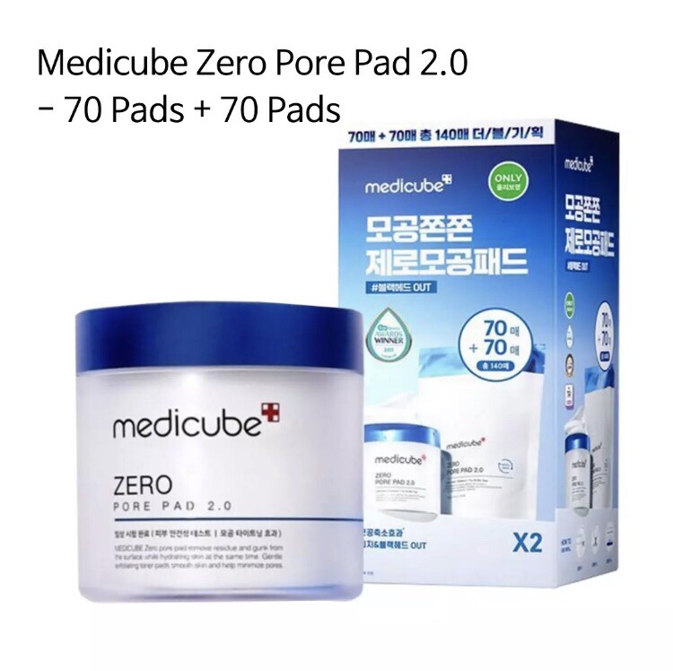Medicube Zero Pore Pad 2.0 - Double Pack with 140 Pads for Clear Skin