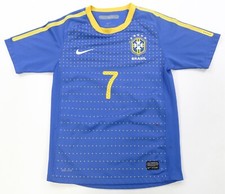 Rare VTG NIKE Elano Blumer Brasil 2010 World Cup Soccer Jersey 2010s Blue YTH M