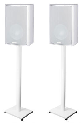 Pair 37  Steel White Stands For Canton Plus XL Bookshelf Speakers