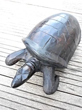 ÉNORME TORTUE en Bois Exotique massif sculpté