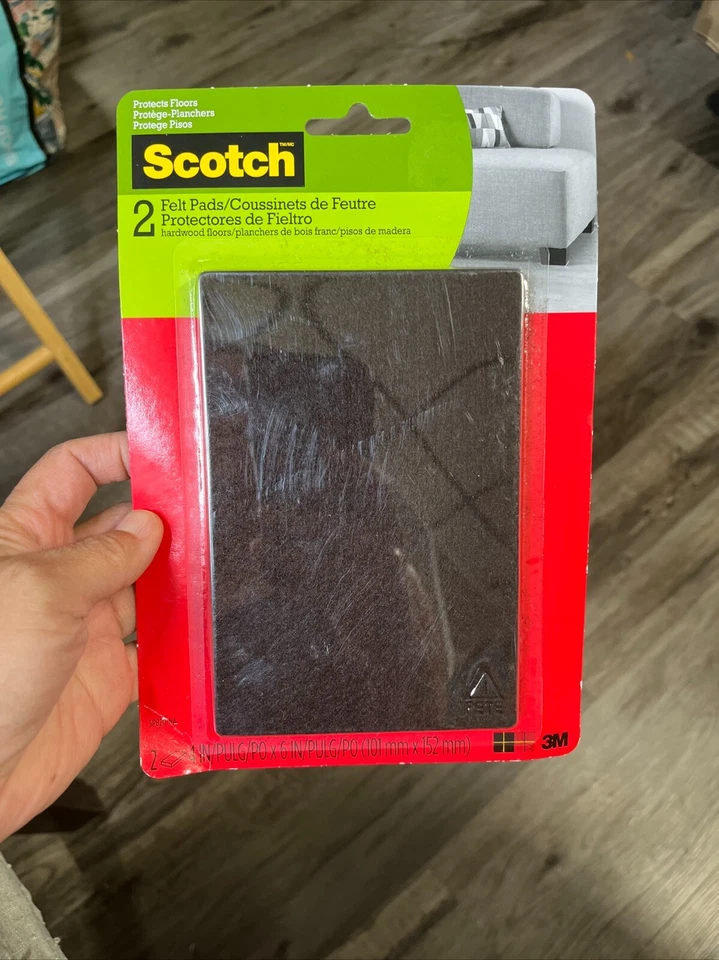 Almohadillas de fieltro grandes 4x6 Scotch SP820-NA 2 paquetes (4 quilates), marrón Foto 4 de 4