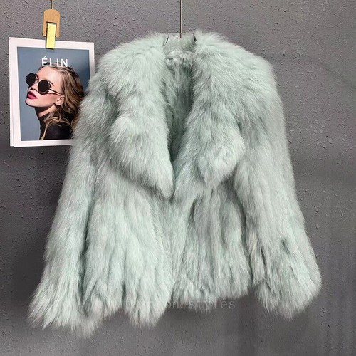 Damen Strick Echt Pelz Mantel Luxus Anzug Revers Dick Warm Mode Kurzjacke - Bild 16 von 36