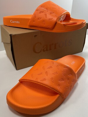 CARROTS Logo Embossed Slide Sandals Mens Size 10 Orange