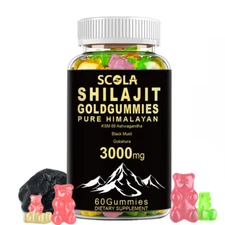 Himalayan Shilajit Gummies, Organic, Extremely Potent 3000 mg, Fulvic Acid 60Pcs