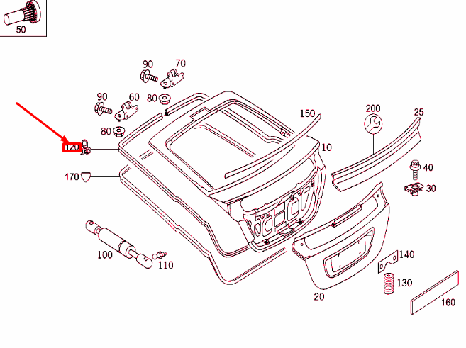 MERCEDES-BENZ C CL203 Rear Panel Door Seal A2037400678