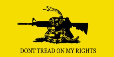 6 Pack Don't Tread On My Rights Gadsden Rifle Yellow Vinyl Decal Bumper Sticker