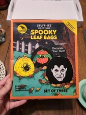 NOS Vintage Sun Hill Spooky Halloween Leaf Bags Spider Vampire  026 TC229