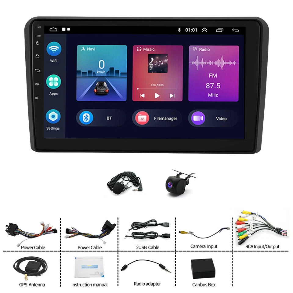 Apple Carplay For Audi A3 S3 2003-2012 Car Stereo Radio GPS Android 64GB+4GB - image 2 of 4