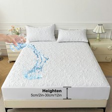 White Full Mattress Cover Waterproof Mattress Toppers for Bedroom Hotel