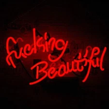 14"x8" Fvcking Beautiful Neon Sign Acrylic Light Lamp Bar Glass Artwork ZS1147