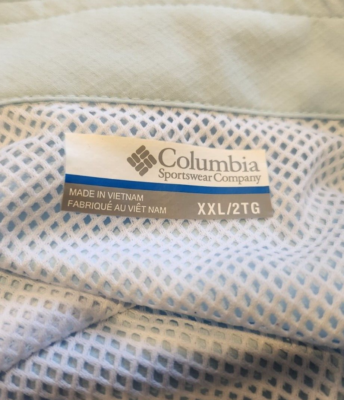 Chemise Columbia PFG Slack Tide Camp Manches Courtes Homme 2XL - Bleu Clair - Neuve