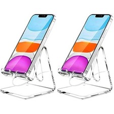 Acrylic Cell Phone Stand Portable Phone Holder Clear Phone Stand for Desk Com...