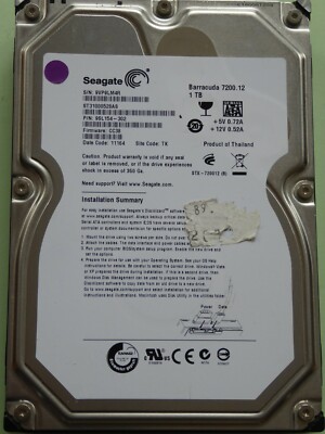 ST31000528AS | 9VP | P/N: 9SL154-302 | F/W: CC38 | TK | Seagate 1TB
