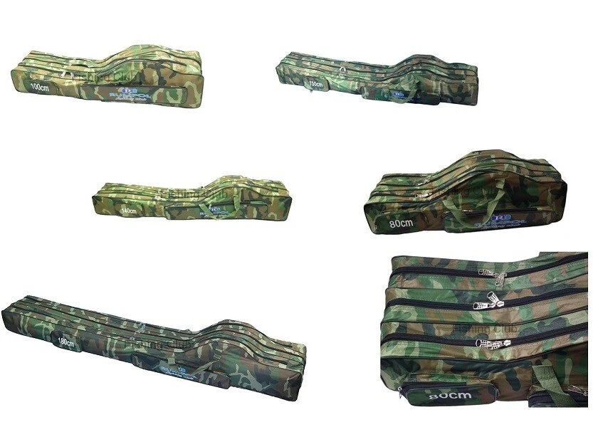 RUMPOL 80-210 cm 3-fach versteift Rutentasche Rutenfutterale Angelrutentasche