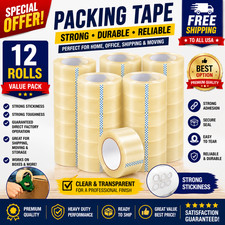 12 Rolls Shipping Packaging Box Packing Sealing Tape 2 mil 2" x 110 Yard 330FT