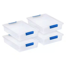 5.5 Qt. Plastic Storage Clip Box, Clear (4-Pack)