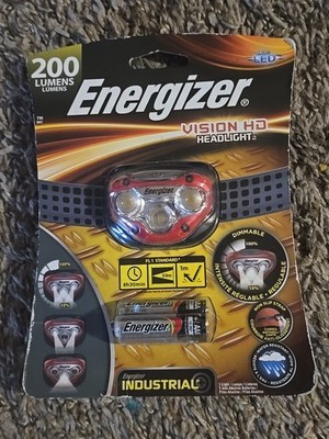 Energizer Vision HD Headlight LED 200 lumens Headlamp Head Torch 3AAA batteries