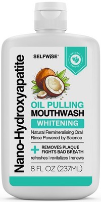 Nano-Hydroxyapatite Oil Pulling Whitening Mouthwash for Teeth and Gums, Natur...