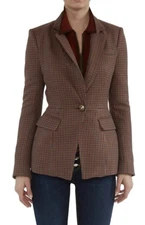 NEW Veronica Beard Suri Plaid Dickey Jacket in Brown - Size - 8-10