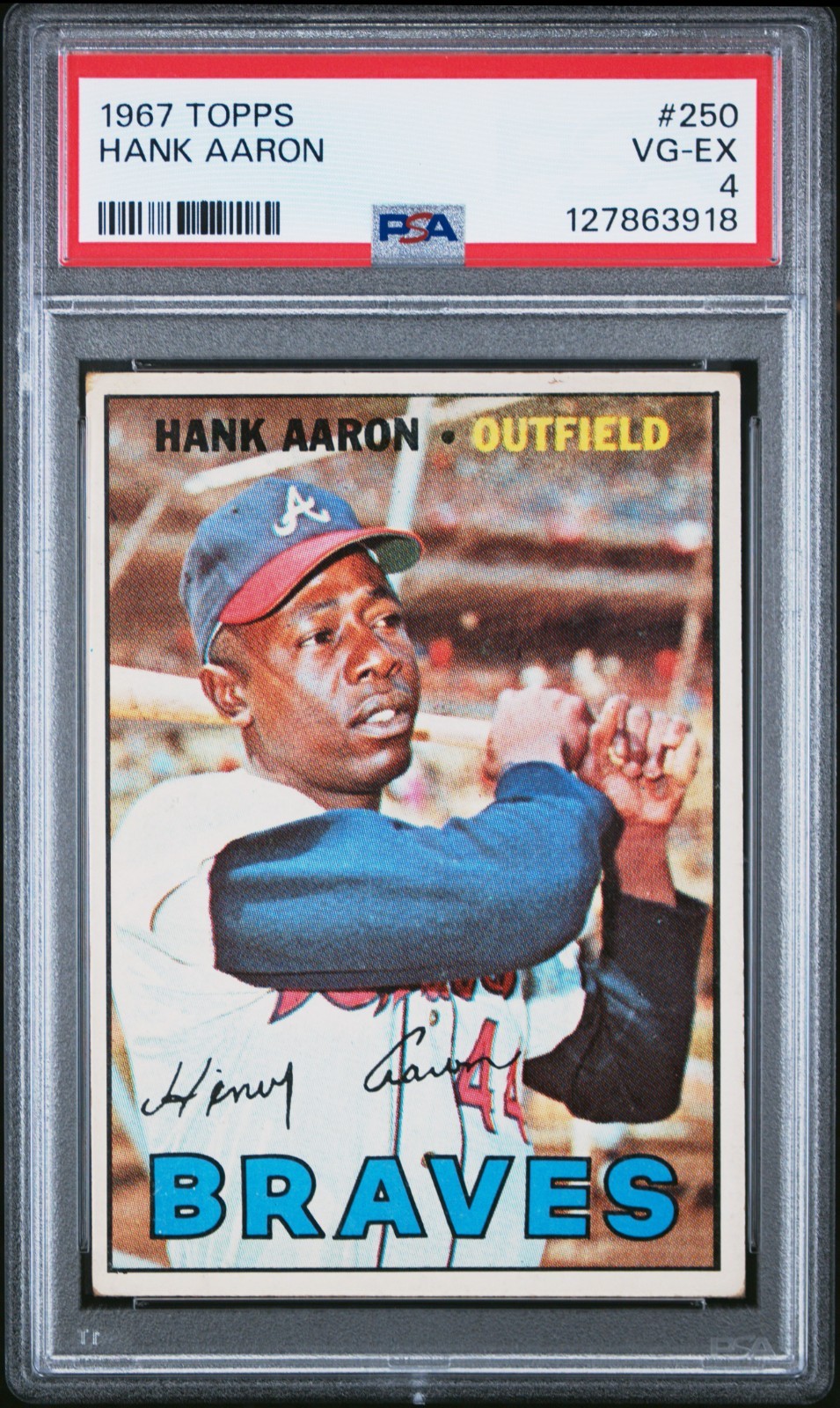 1967 Topps HANK AARON #250 PSA 4 VG-EX - Atlanta Braves