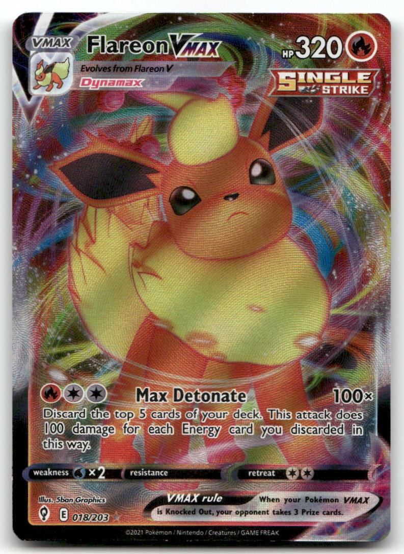 Flareon VMAX #18/203 (Holo) (NM) SWSH07: Evolving Skies SWSH07 Pokemon