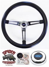 1970-1977 Bronco Van Ford Pickup Steering Wheel Blue Oval 15 Muscle Car Chrome