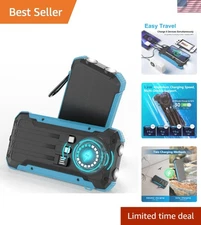 15W Fast Charging 20000mAh Portable Solar Bank with USB-C and Wireless Charging