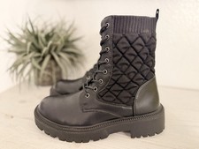 White Mountain Shayne Lace Up Combat Boots Women Size 7.5 Lug Sole Ankle Chelsea